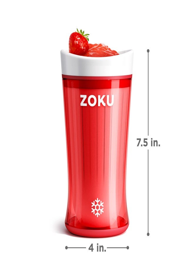 ZOKU Jumbo Slush and Shake Maker, Compact Make and Serve Cup with Freezer Core Creates Single-Serving Smoothies, Slushies and Milkshakes in Minutes, BPA-Free, Red - Image 2